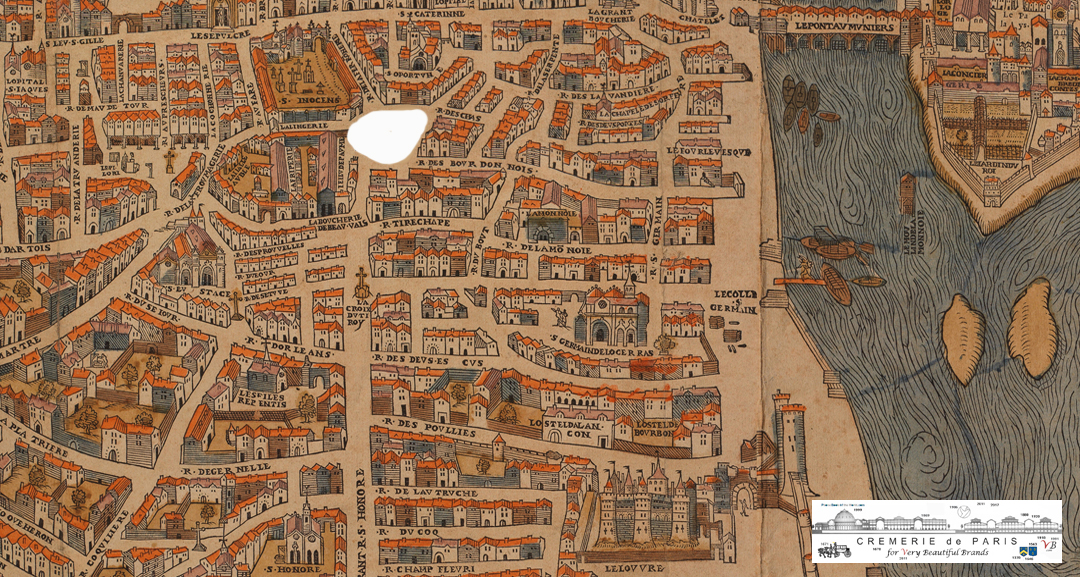 la future sortie Marguerite de Navarre sur un plan de Paris fait par Truschet